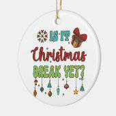 クリスマスの休みか? セラミックオーナメント (左)