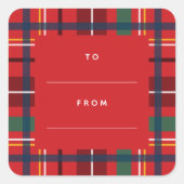 クリスマスの休日から赤いギフト空白のへ スクエアシール (正面)