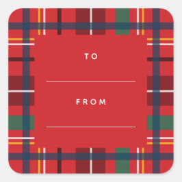クリスマスの休日から赤いギフト空白のへ スクエアシール