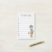 クリスマスの休日かわいいキリンをリストする ポストイット (デスク上)