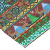 クリスマスの休日によって編まれるセーターパターントナカイ ショートテーブルランナー (コーナー)