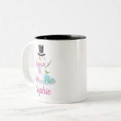 クリスマスの休日のかわいい雪だるまの冬のマグ ツートーンマグカップ (正面左)