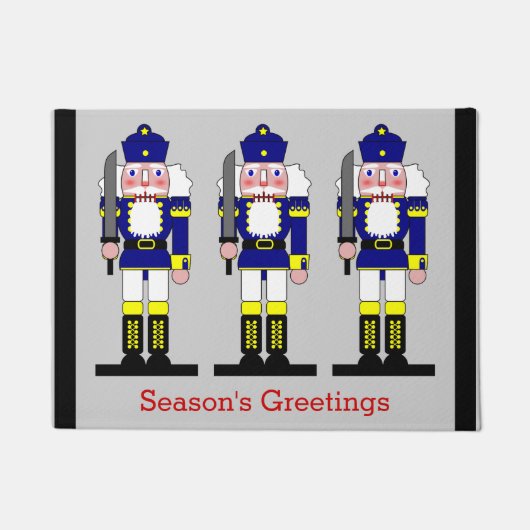 クリスマスの休日のくるみ割りの兵士のカスタムの単語 ドアマット (正面)