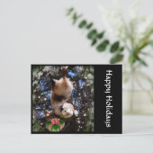 クリスマスの休日のふくろねずみの郵便はがき シーズンポストカード (スタンド正面)