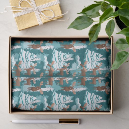 クリスマスの休日のアメリカヘラジカのパーティーのティッシュ 薄葉紙 (ギフト)