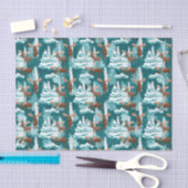 クリスマスの休日のアメリカヘラジカのパーティーのティッシュ 薄葉紙 (クラフト)