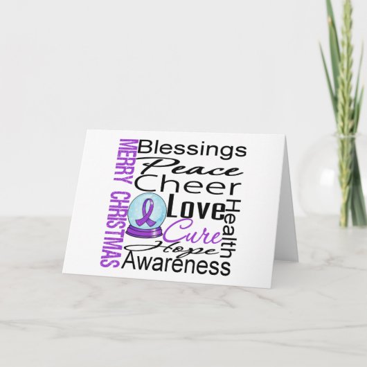 クリスマスの休日のアルツハイマー病のコラージュ シーズンカード (正面)