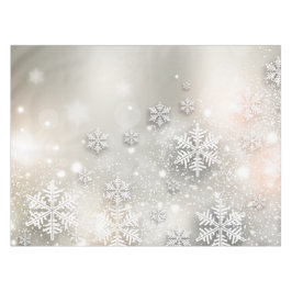 クリスマスの休日のエレガントな雪片 テーブルクロス