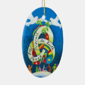 クリスマスの休日のオーナメント-世界平和 セラミックオーナメント (右)