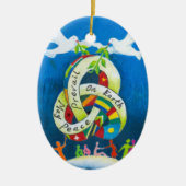 クリスマスの休日のオーナメント-世界平和 セラミックオーナメント (正面)