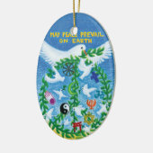 クリスマスの休日のオーナメント-世界平和 セラミックオーナメント (左)