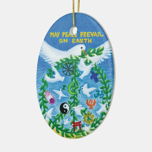 クリスマスの休日のオーナメント-世界平和 セラミックオーナメント (左)