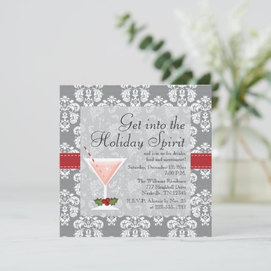 クリスマスの休日のカクテルのパーティの招待状 招待状 (スタンド正面)