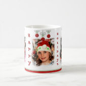 クリスマスの休日のカスタムな写真のマグ コーヒーマグカップ (中央)