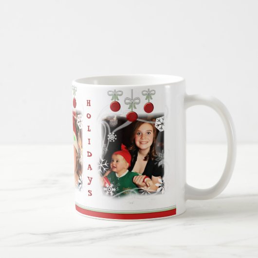 クリスマスの休日のカスタムな写真のマグ コーヒーマグカップ (右)