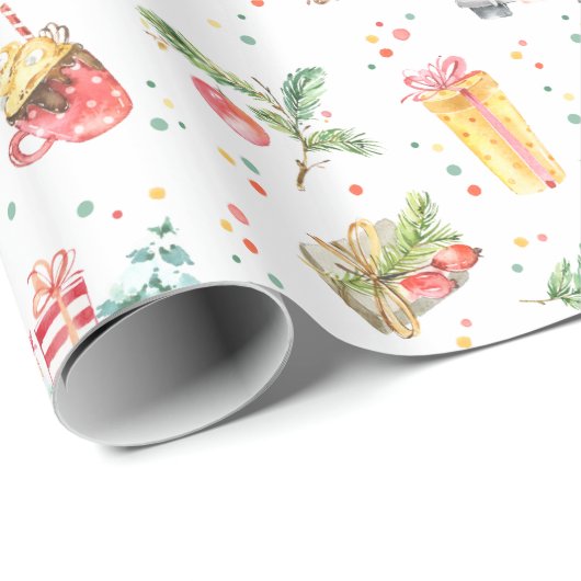 クリスマスの休日のカラフルなトラックは大人のギフトをからかいます ラッピングペーパー (ロールコーナー)