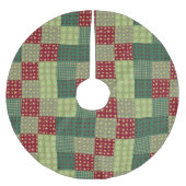 クリスマスの休日のキルトパターン木のスカート ブラッシュドポリエステルツリースカート (正面)