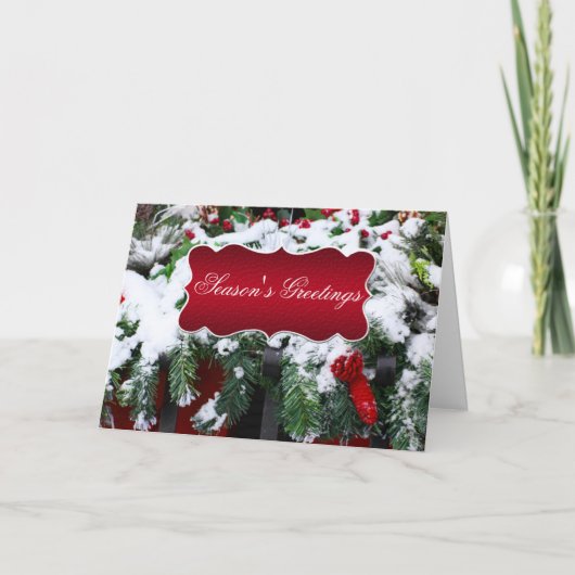 クリスマスの休日のクリスマスの季節の挨拶ビジネス シーズンカード (正面)