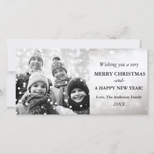 クリスマスの休日のグリーティングニューイヤーフォトカード シーズンカード (正面)