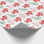 クリスマスの休日のサンタクロースのモノグラム ラッピングペーパー (角)