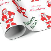 クリスマスの休日のサンタクロースのモノグラム ラッピングペーパー (ロールコーナー)