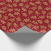 クリスマスの休日のジンジャーブレッドの自閉症の認識度 ラッピングペーパー (角)
