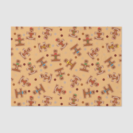 クリスマスの休日のジンジャーブレッドの自閉症の認識度 薄葉紙 (正面)