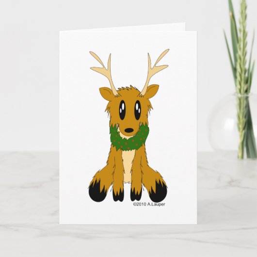 クリスマスの休日のトナカイの挨拶状 シーズンカード (正面)