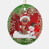 クリスマスの休日のトナカイの漫画のオーナメント セラミックオーナメント (左)