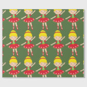 クリスマスの休日のバレリーナ ラッピングペーパー (フラット)