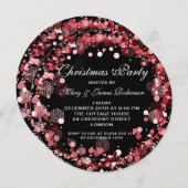 クリスマスの休日のパーティのリースの赤 招待状 (正面/裏面)