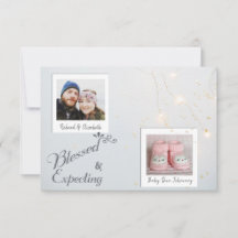 クリスマスの休日の写真の妊娠の発表