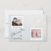 クリスマスの休日の写真の妊娠の発表 セーブザデート (正面)