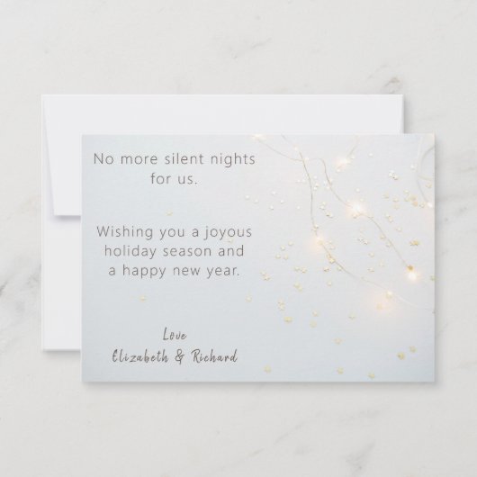 クリスマスの休日の写真の妊娠の発表 セーブザデート (裏面)