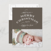 クリスマスの休日の写真の郵便はがきの暗灰色 シーズンポストカード (正面/裏面)