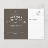 クリスマスの休日の写真の郵便はがきの暗灰色 シーズンポストカード (裏面)