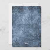 クリスマスの休日の写真カード青の雪片 シーズンカード (裏面)