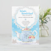 クリスマスの休日の冬の不思議の国のお茶会 招待状 (スタンド正面)