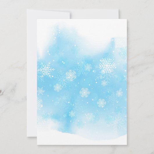 クリスマスの休日の冬の不思議の国のお茶会 招待状 (裏面)