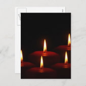 クリスマスの休日の出現の蝋燭炎 シーズンポストカード (正面/裏面)