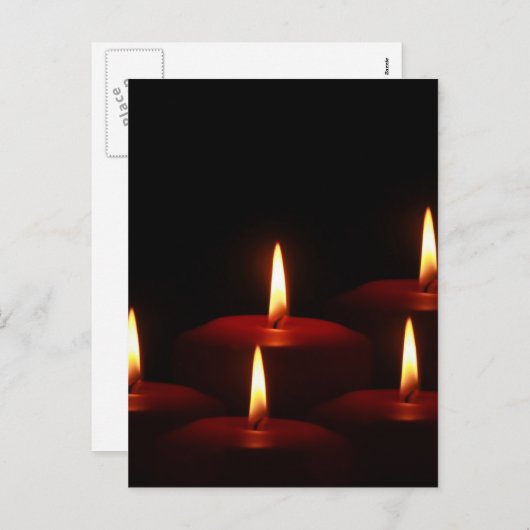 クリスマスの休日の出現の蝋燭炎 シーズンポストカード (正面/裏面)