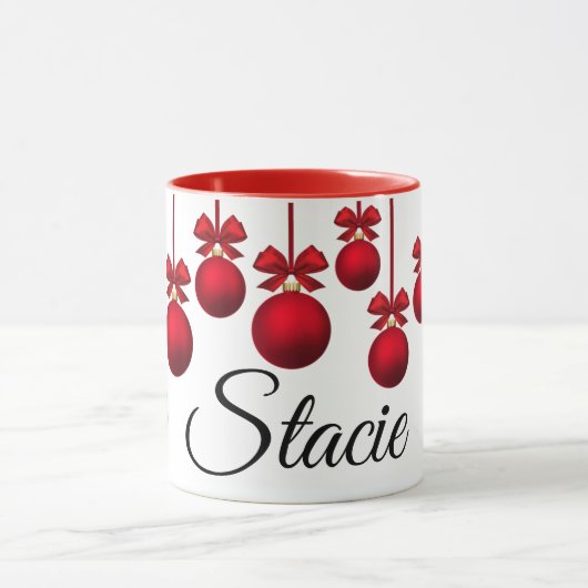 クリスマスの休日の名前のマグ マグカップ (中央)