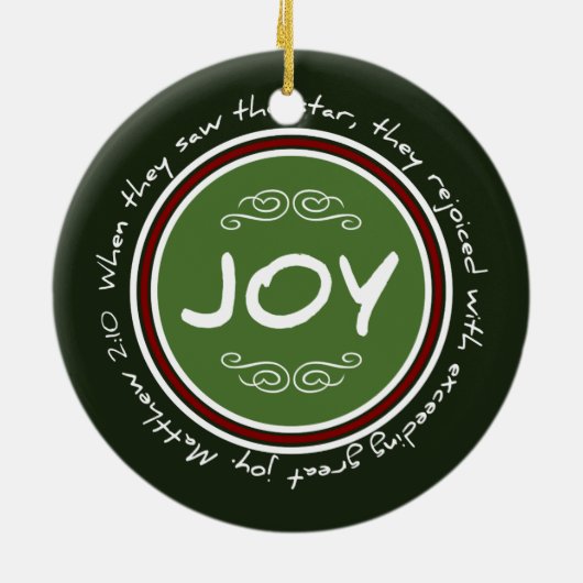 クリスマスの休日の喜びの聖書の詩の円形のオーナメント セラミックオーナメント (裏面)