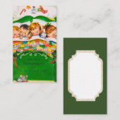 クリスマスの休日の子供はメッセージカードを加えます 名刺 (正面/裏面)