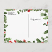 クリスマスの休日の年間パーティーの保存日付 案内ポストカード (裏面)