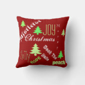 クリスマスの休日の木の願い クッション (裏面)