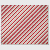 クリスマスの休日の赤いですかクリーム色のストライプなパターン ラッピングペーパー (フラット)