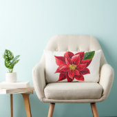 クリスマスの休日の赤いポインセチアの枕 ランバークッション (椅子)