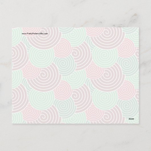 クリスマスの休日の赤い緑の螺線形パターン シーズンポストカード (裏面)
