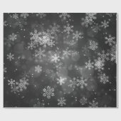 クリスマスの休日の輝き及び雪片の黒 ラッピングペーパー (フラット)